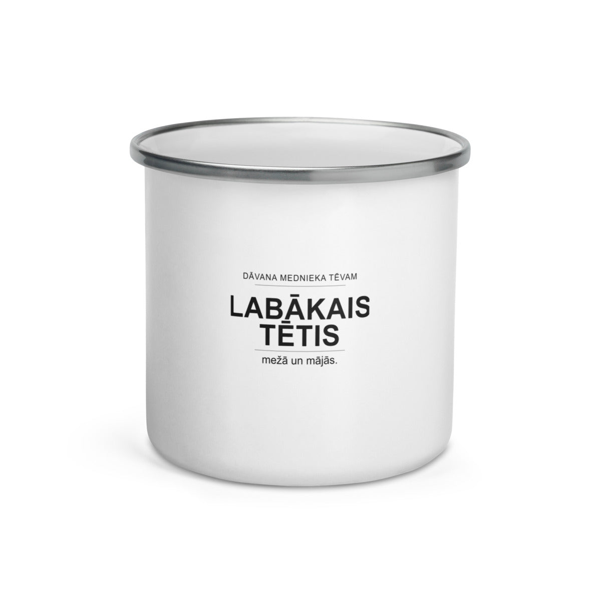 Metāla krūze ar uzrakstu Labākais tētis, mežā un mājās