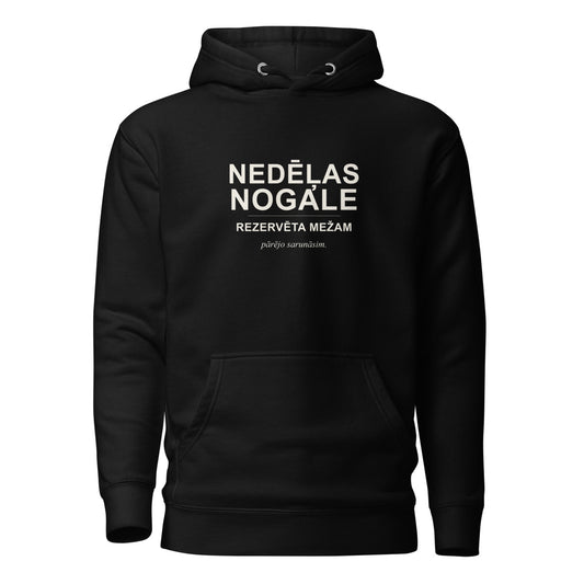 Džemperis ar kapuci ar uzrakstu Nedēļas nogale rezervēta mežam