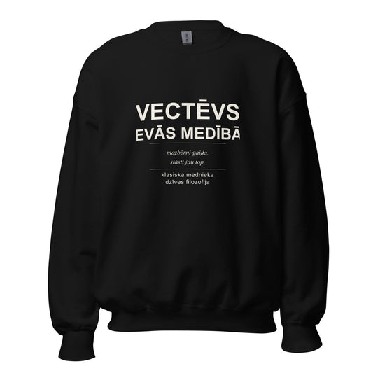 Džemperis ar uzrakstu Vectēvs devās medībās