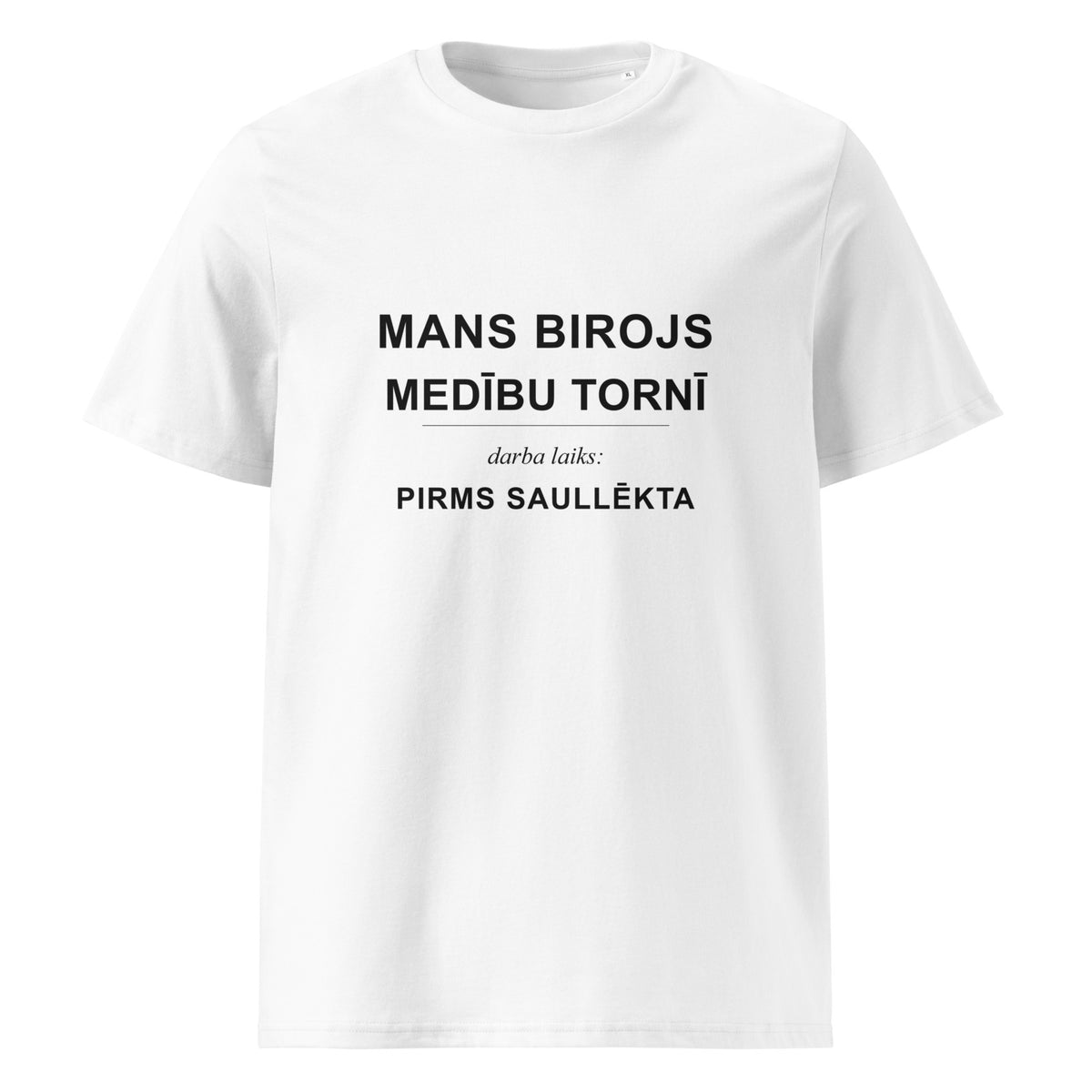 Mednieku T-krekls “Mans birojs medību tornī”, baltā krāsā