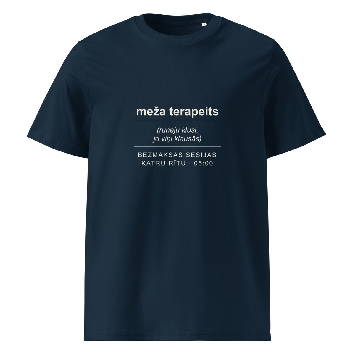 Mednieku T-krekls “Meža terapeits”, tumši zilā krāsā