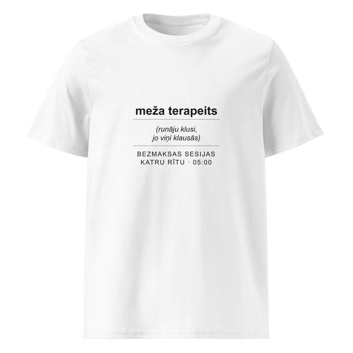 Mednieku T-krekls “Meža terapeits”, baltā krāsā